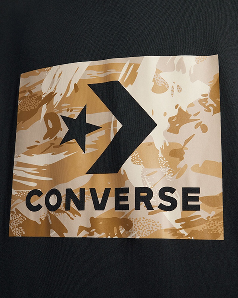Converse Star Chevron Camo T-Shirt Svarta | 845DATVYZ