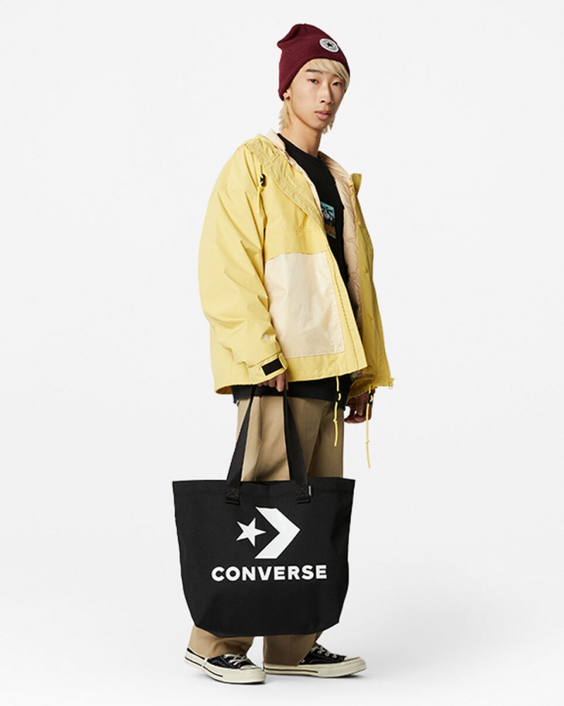 Converse Star Chevron Tote Svarta Vita | 589ZCFDVQ