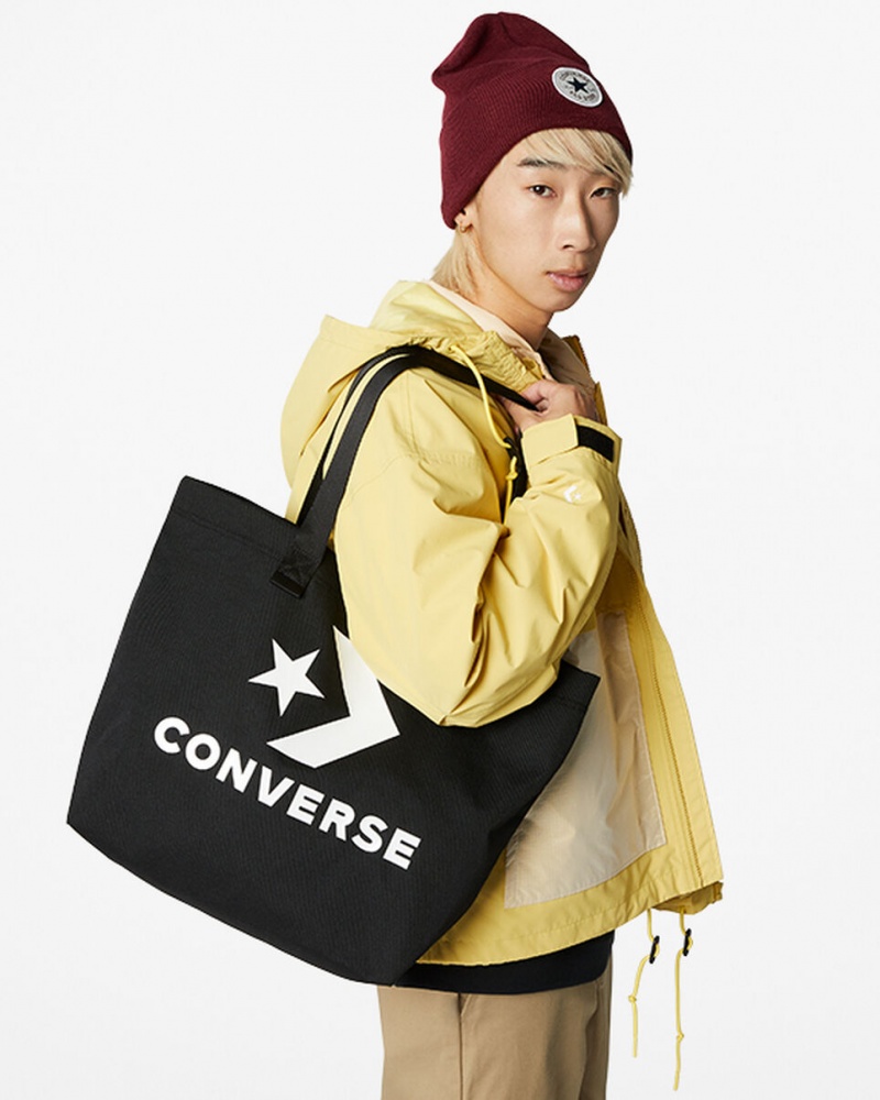 Converse Star Chevron Tote Svarta Vita | 589ZCFDVQ
