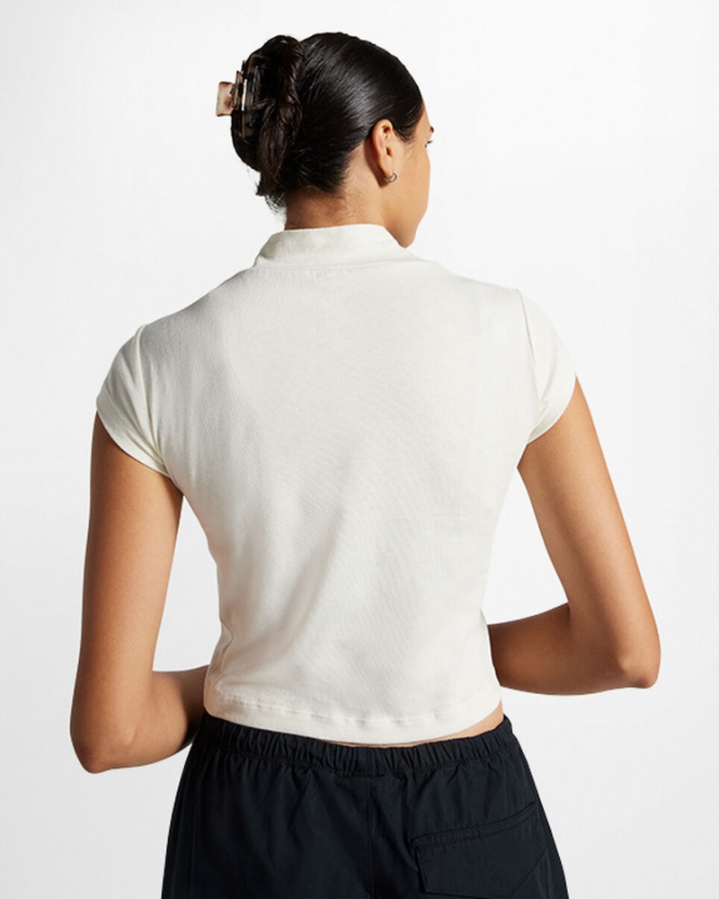 Converse Wordmark Korta Sleeve Top Egret | 819BNWYXC