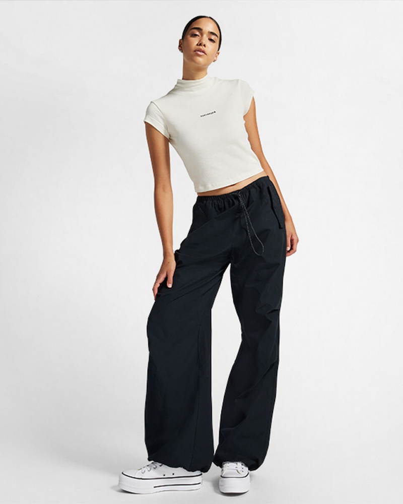 Converse Wordmark Korta Sleeve Top Egret | 819BNWYXC